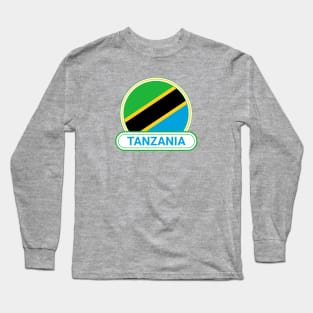 Tanzania Country Badge - Tanzania Flag Long Sleeve T-Shirt